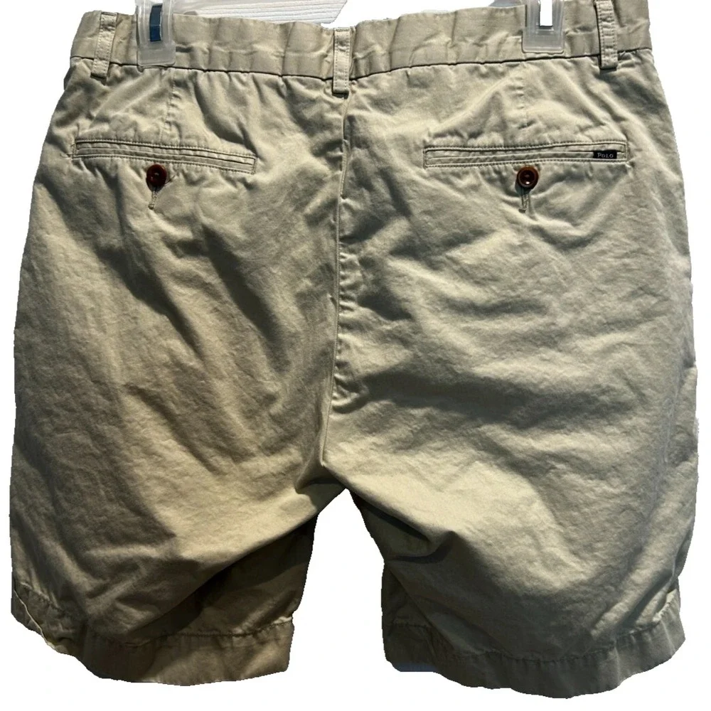 Polo Ralph Lauren Shorts 32 Mens Khaki Classic Fit Chino Cotton Tan Casual
